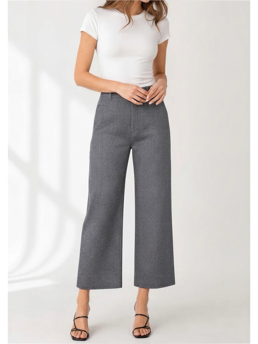 Rouje Paris Swan Wool-Blend Ankle Length Pants, Grey, Fr34/Us2
